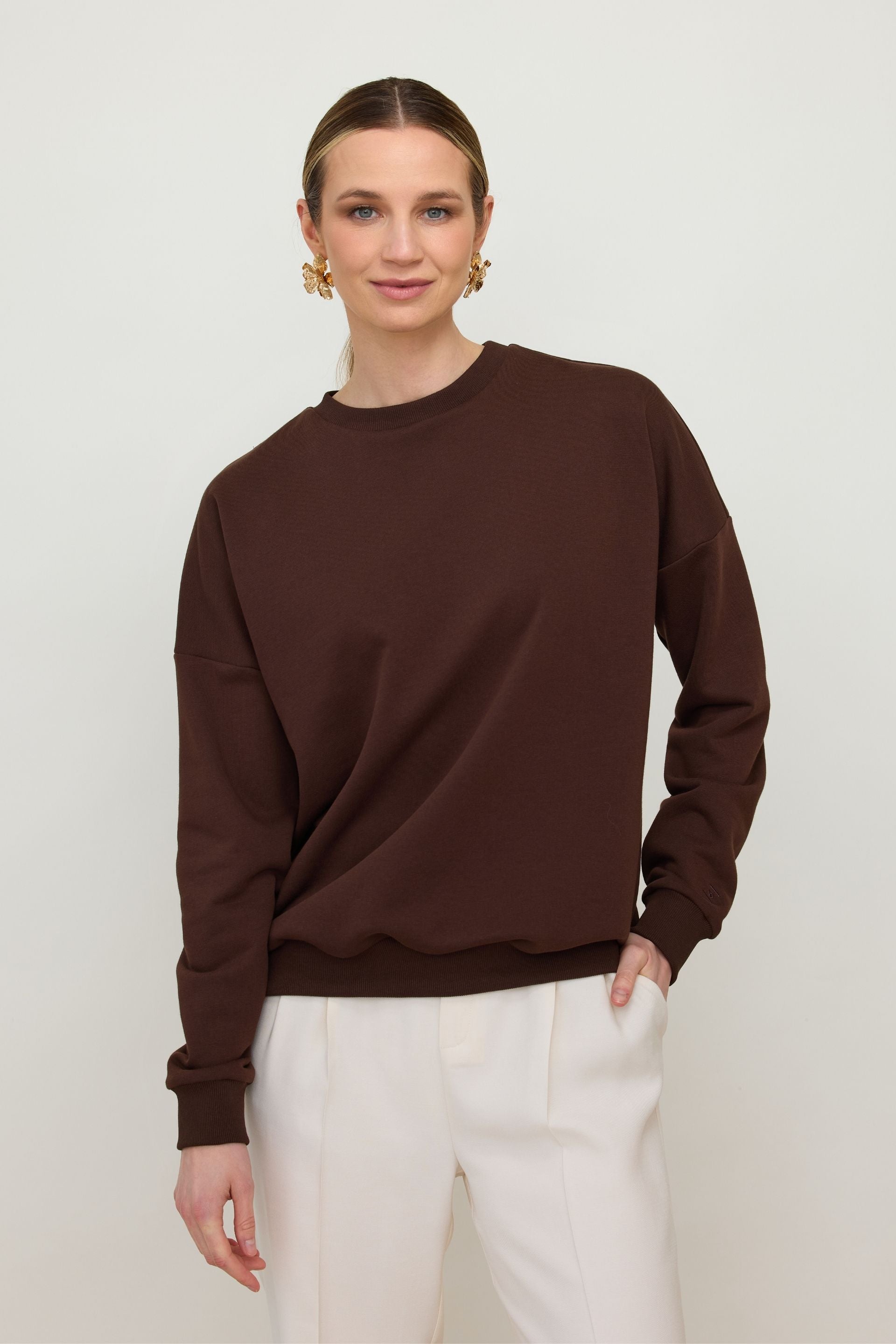 Bluza basic gorzka czekolada