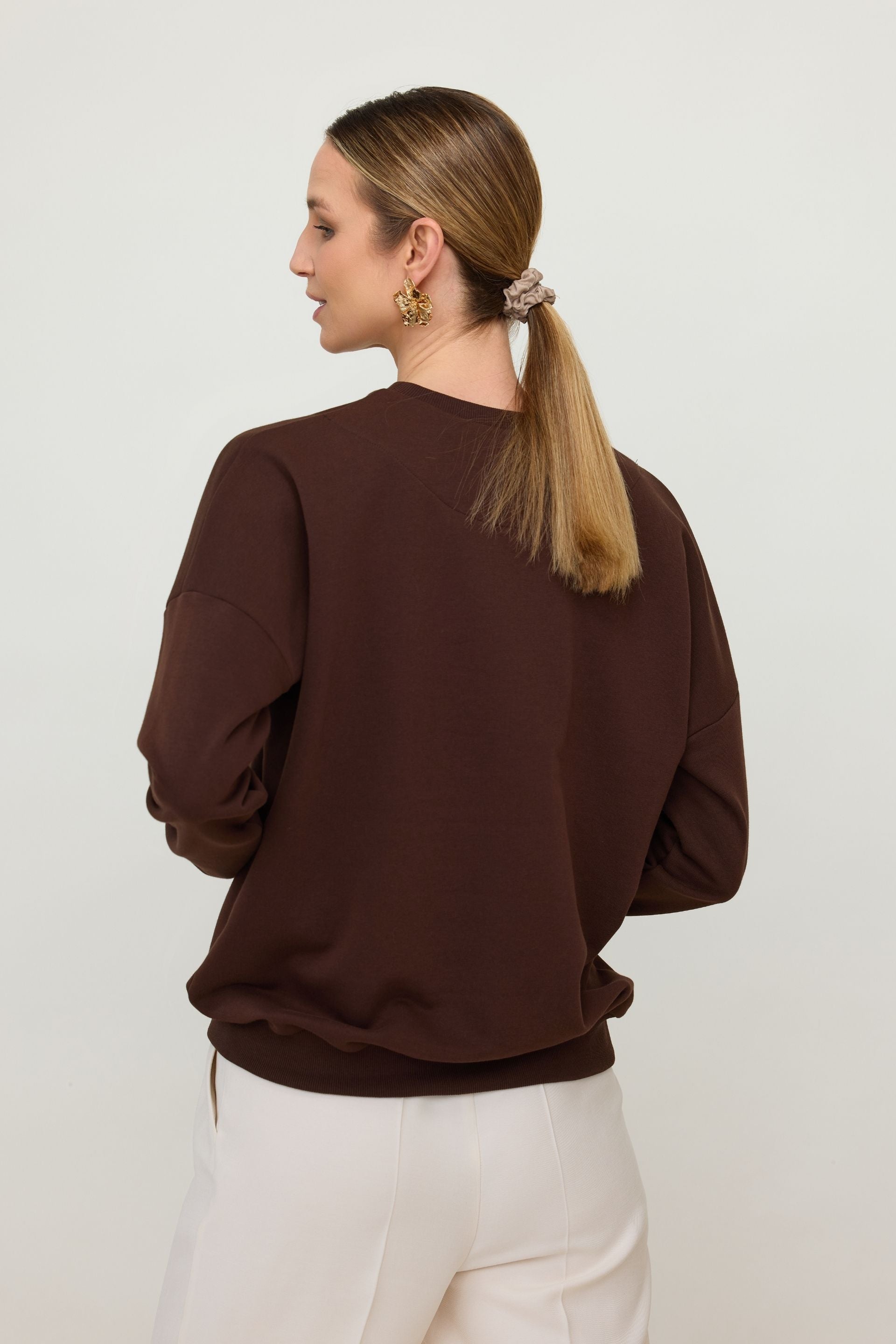 Bluza basic gorzka czekolada
