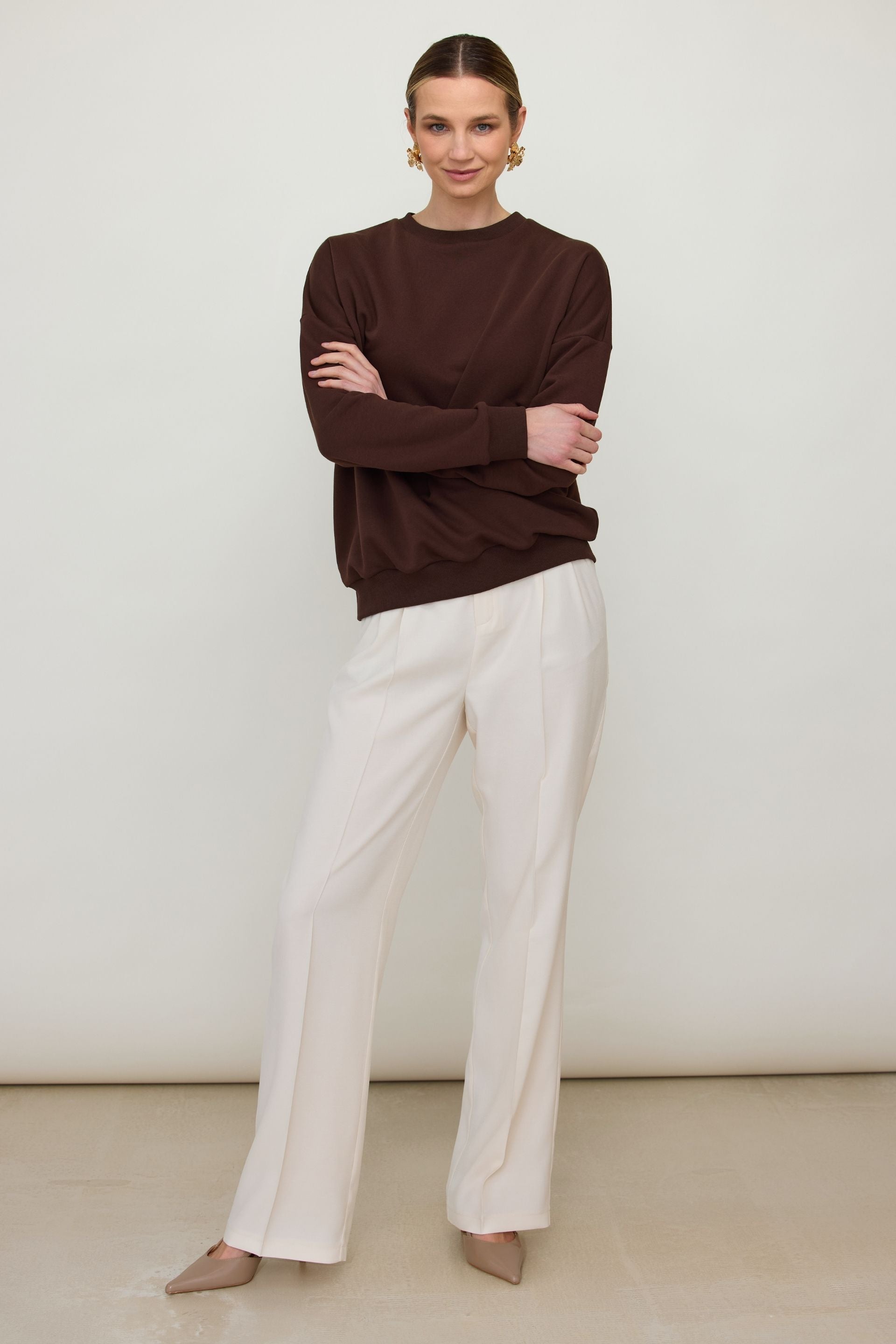Bluza basic gorzka czekolada
