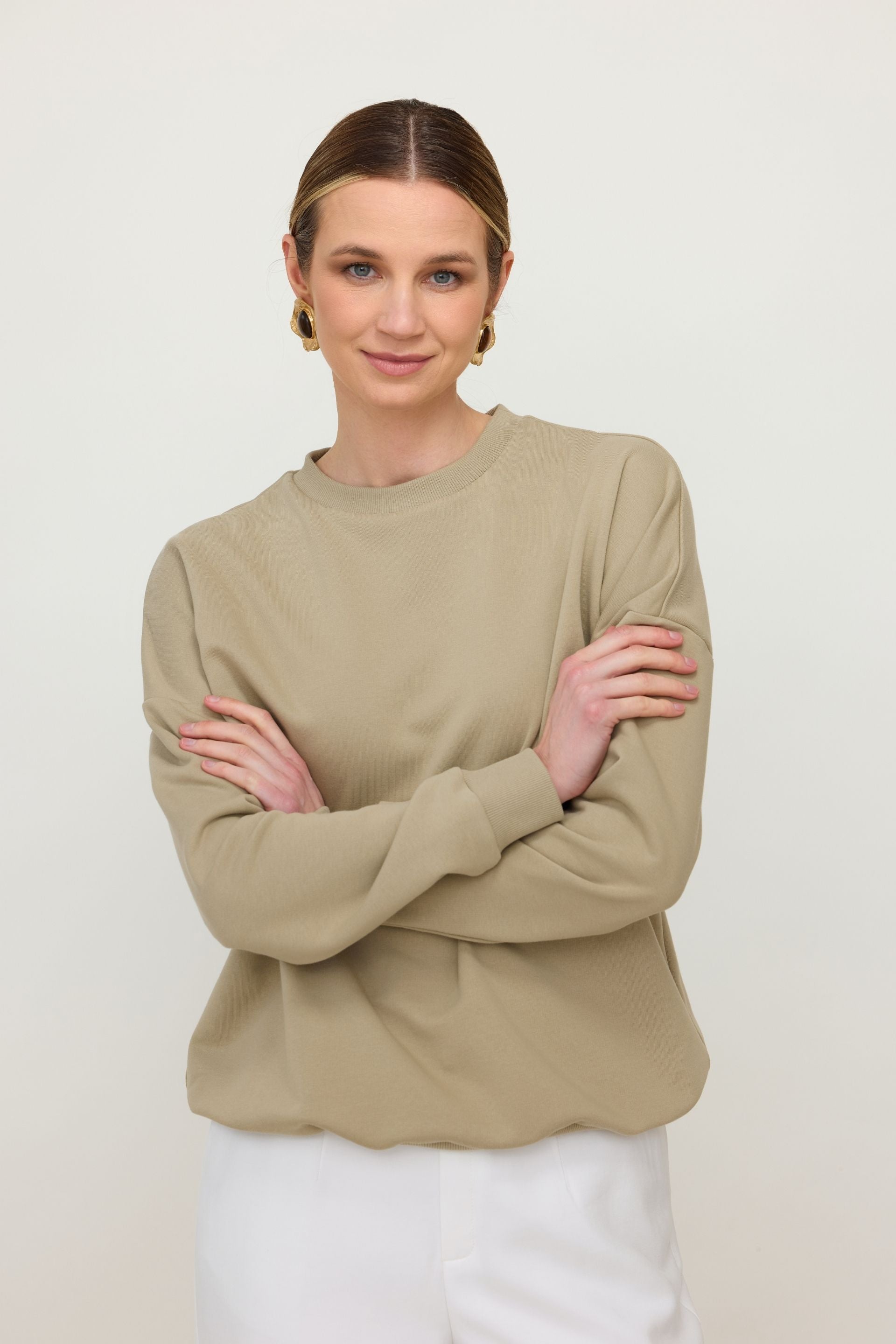 Bluza basic krem pistacjowy