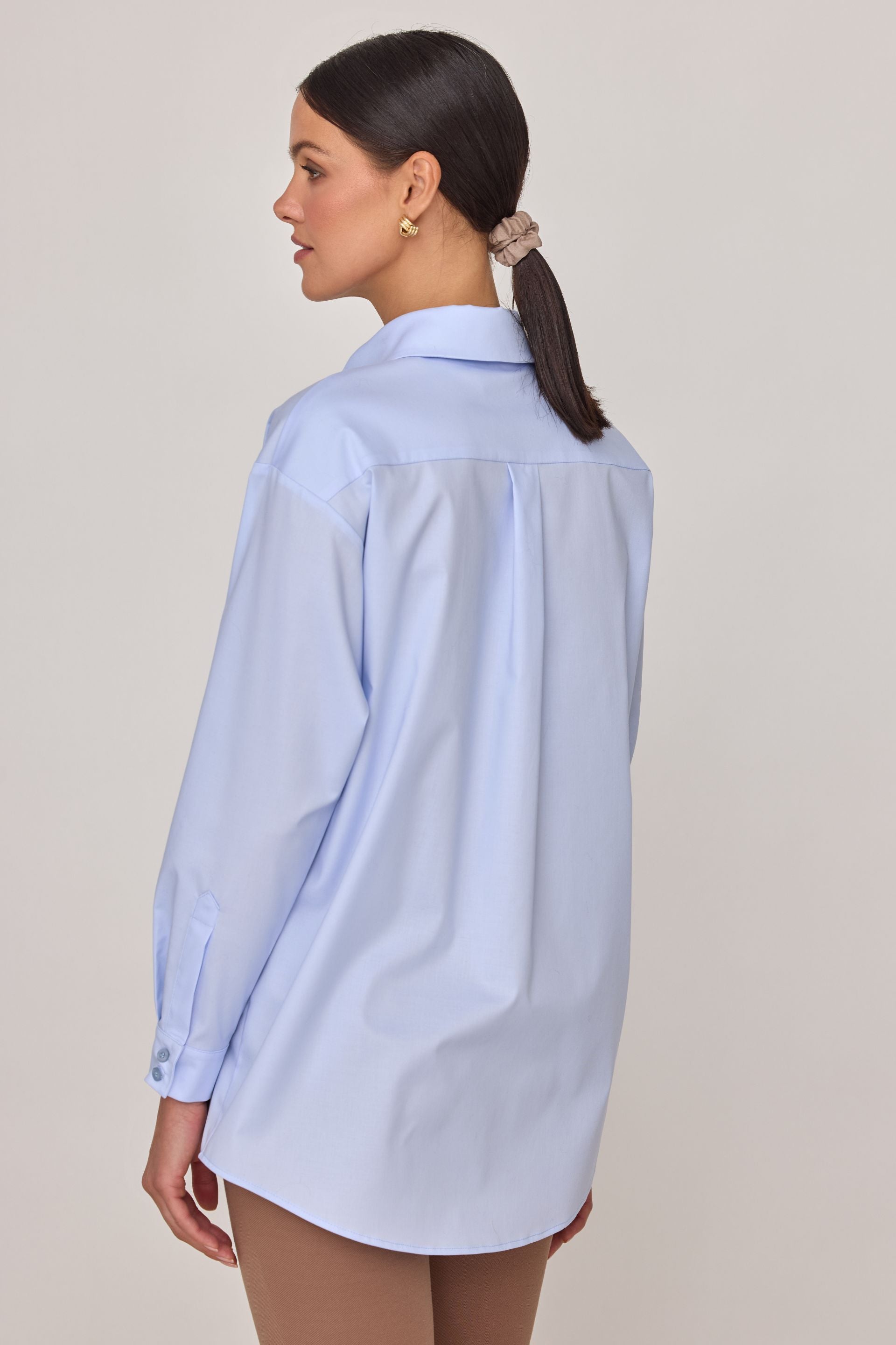 Bawełniana koszula oversize baby blue