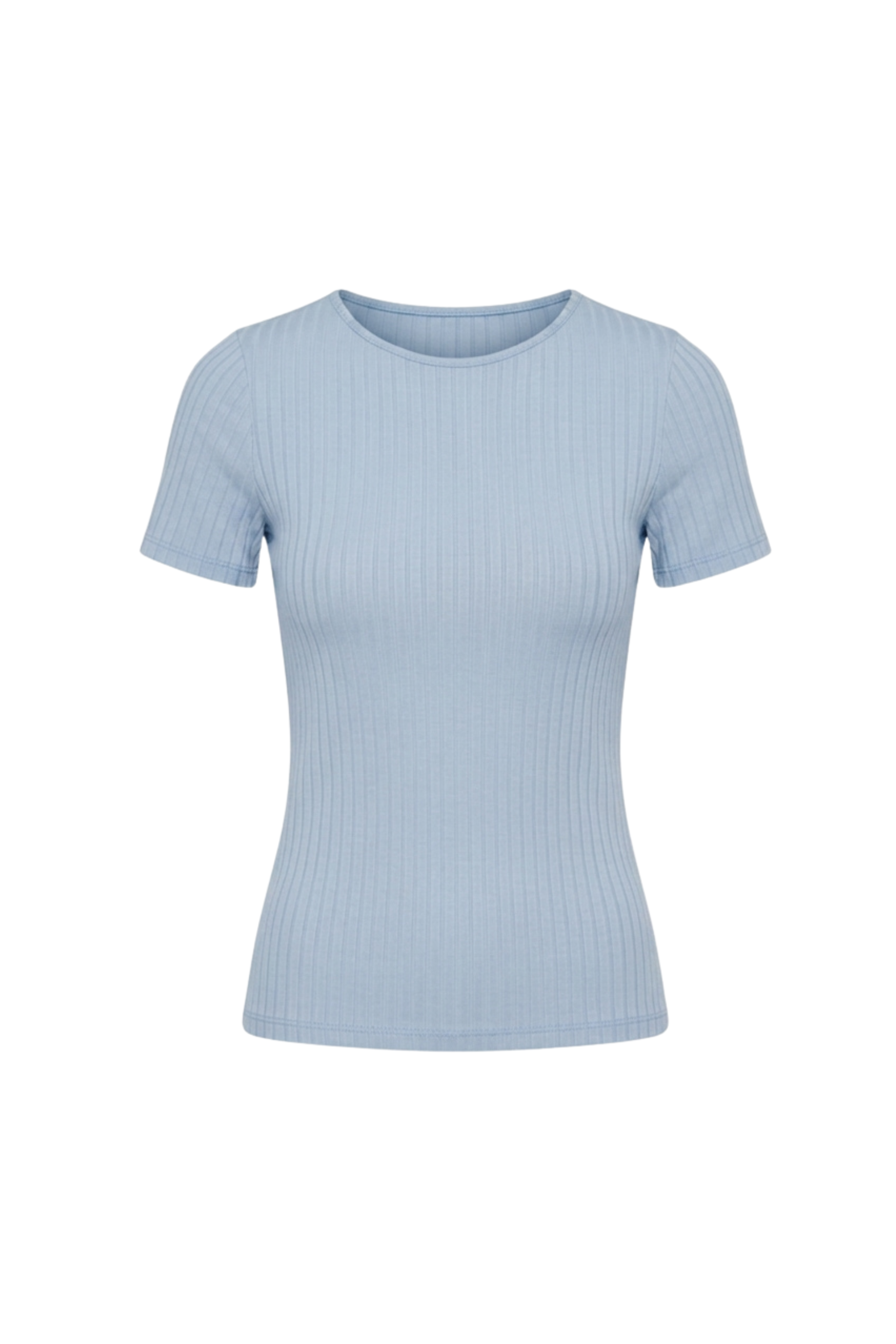 Bluzka z prążkowanej bawełny baby blue - packshot