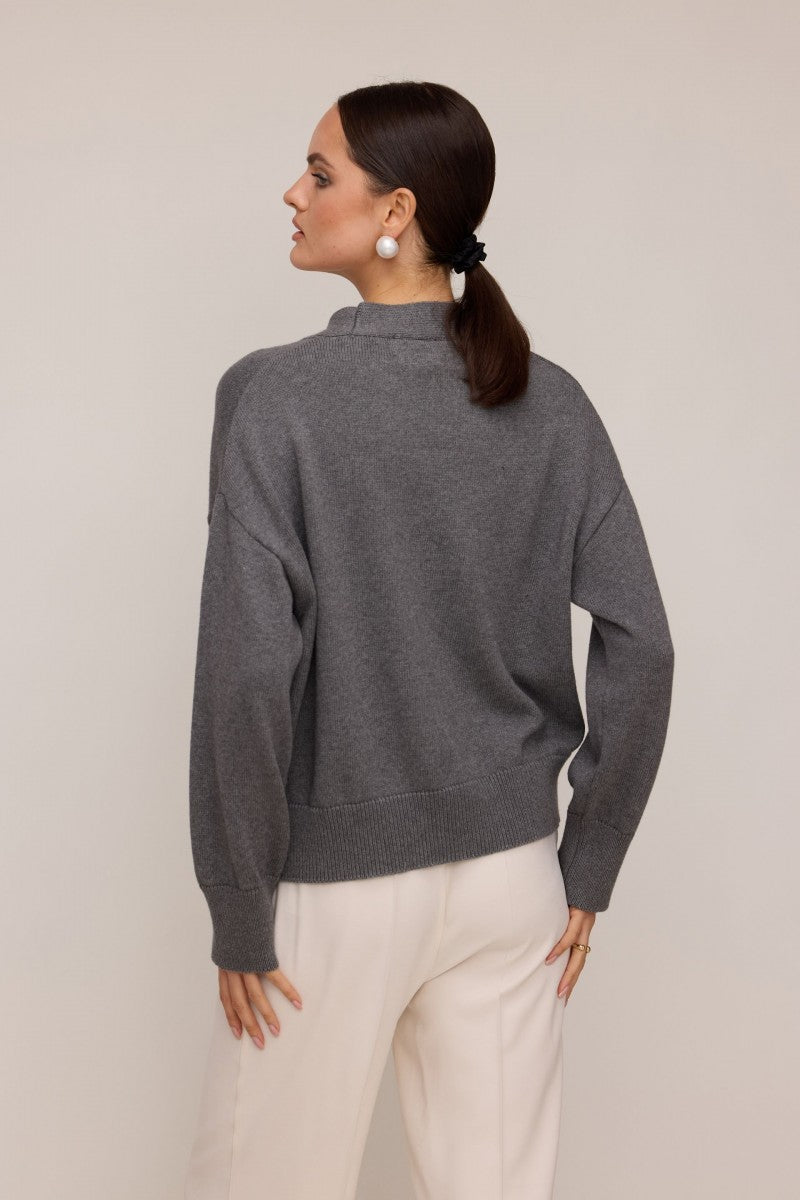 Dark gray cardigan with pockets