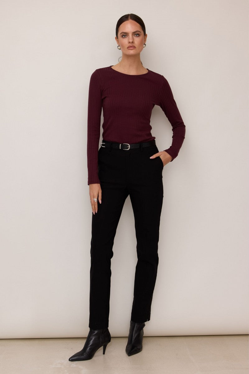 Classic black viscose cigarette trousers