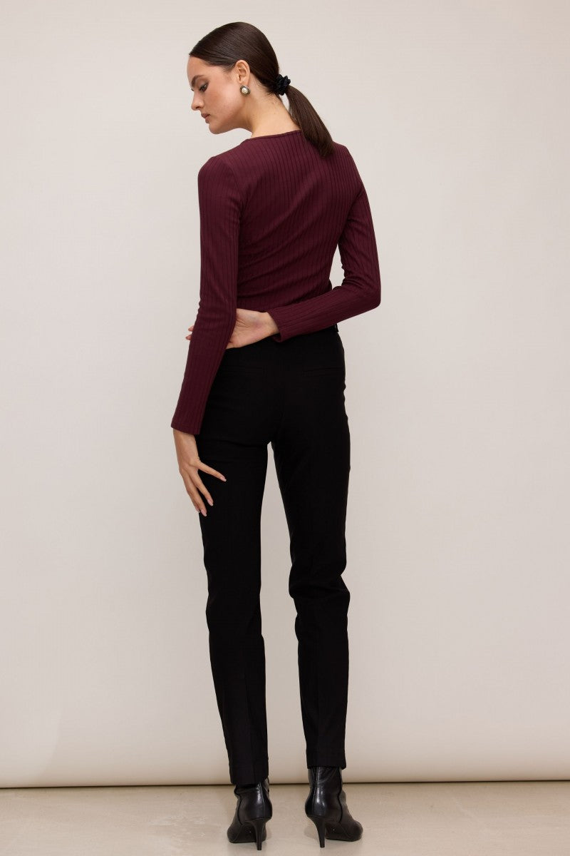 Classic black viscose cigarette trousers