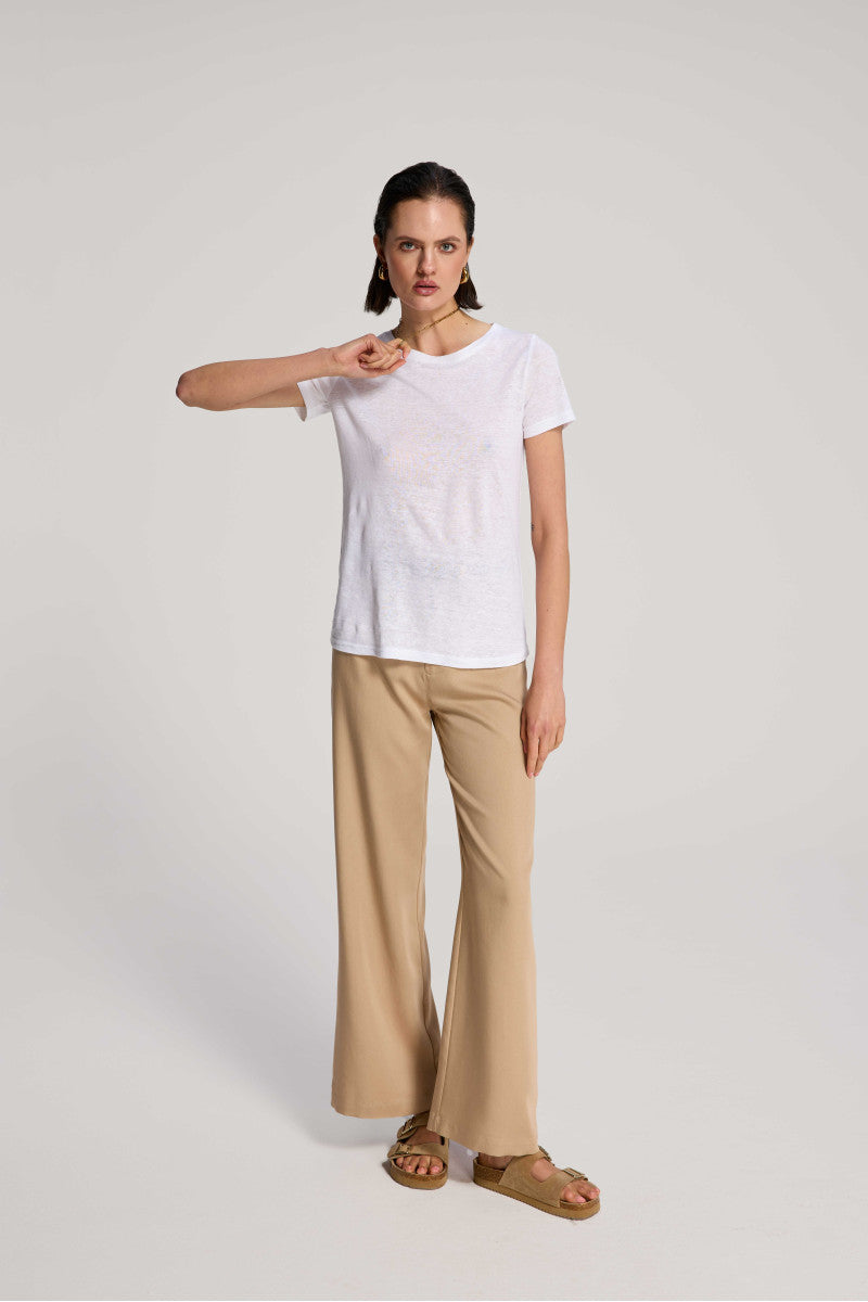 Lniany t-shirt biały