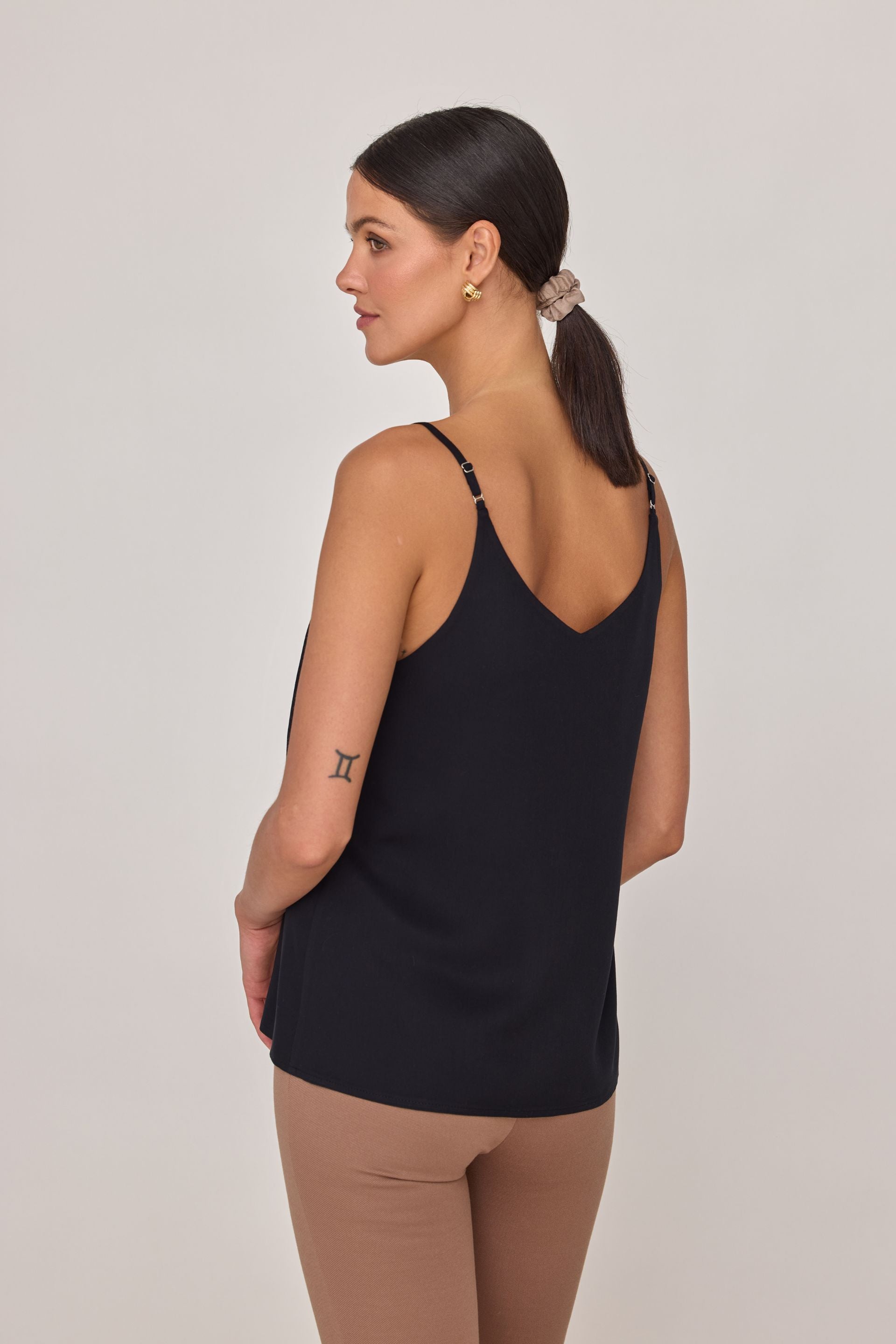 Black viscose tank top