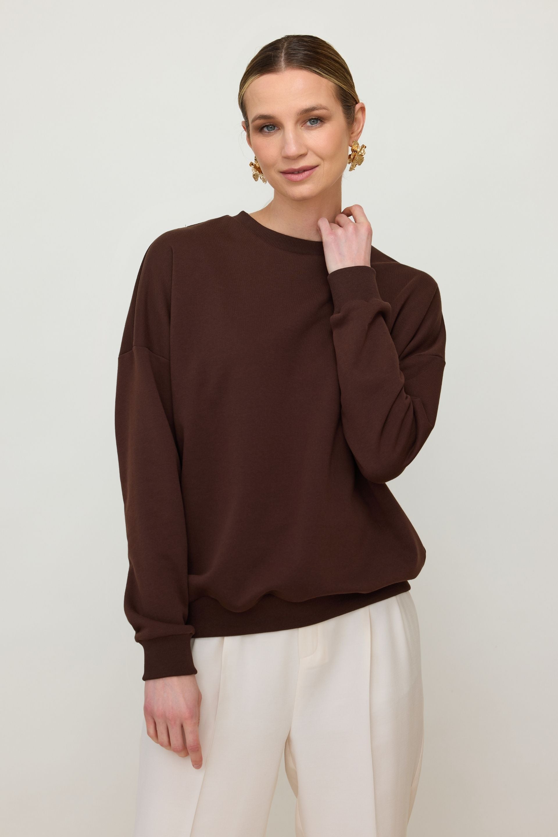 Bluza basic gorzka czekolada