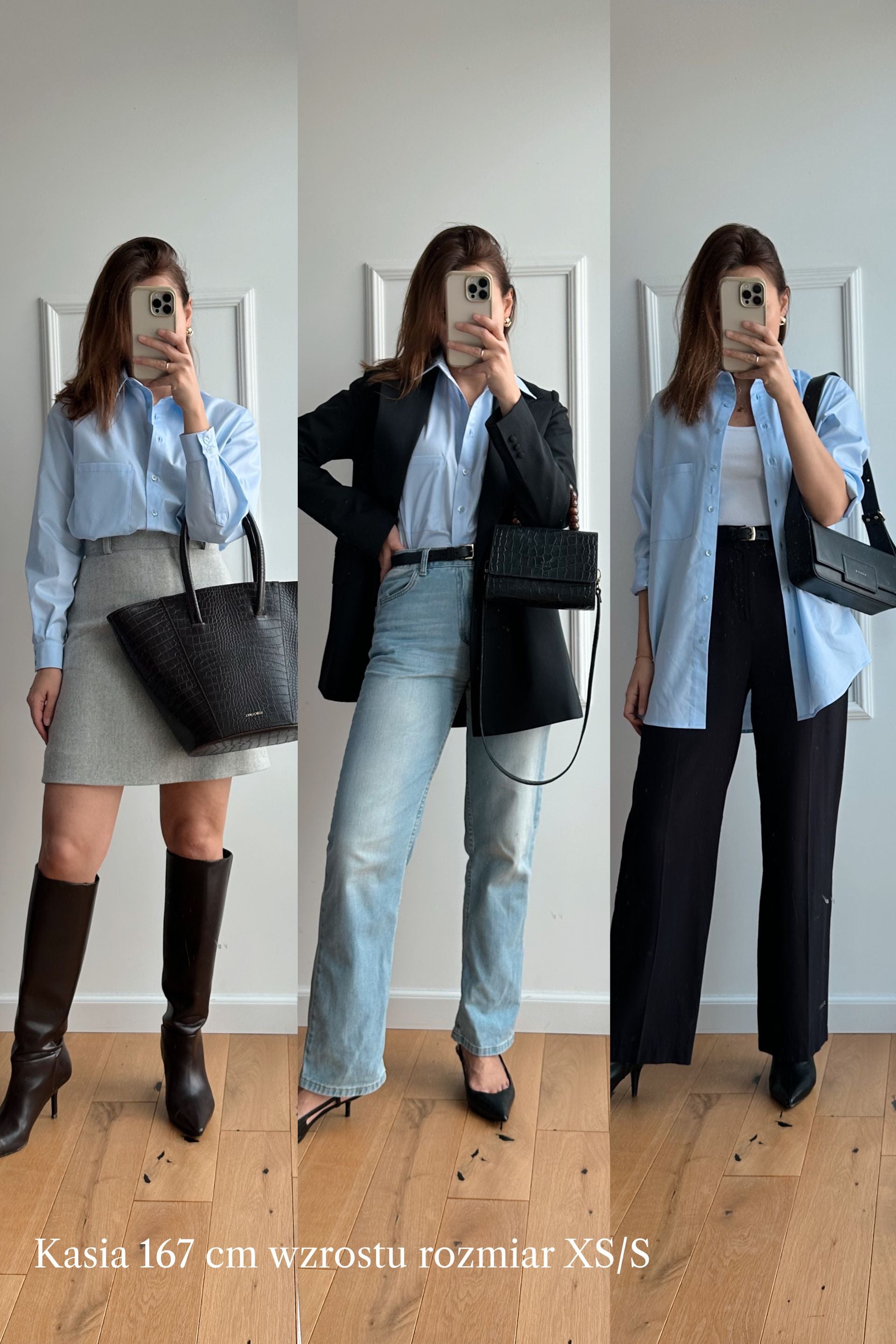 Bawełniana koszula oversize baby blue
