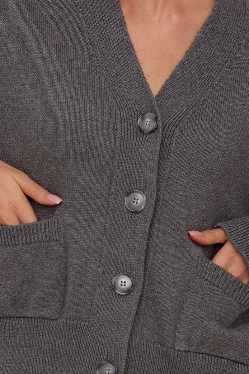Dark gray cardigan with pockets