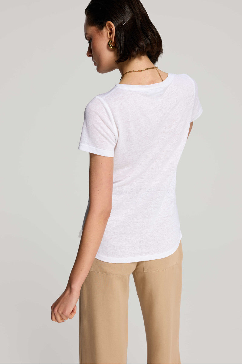 Lniany t-shirt biały