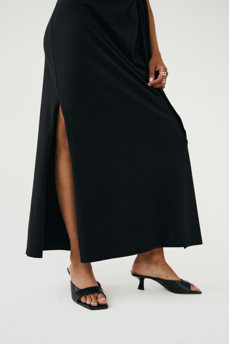 Black maxi dress with knot