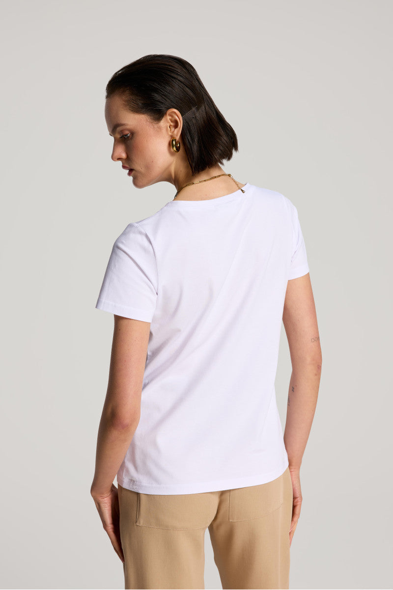 T-shirt z bawełny supima biały